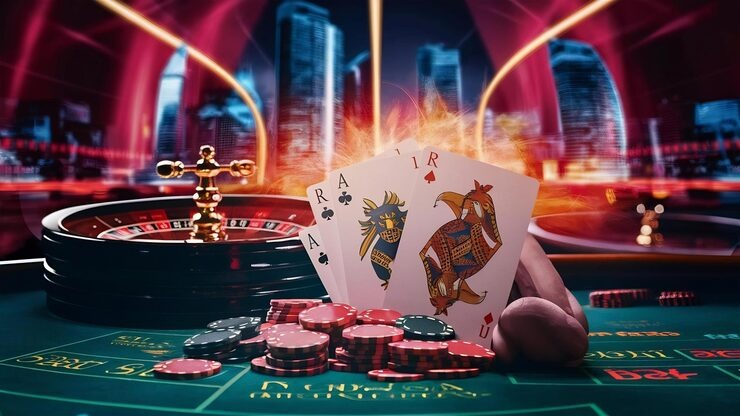 jamintoto togel Three Card Poker player decision interface showing Play and Fold buttons